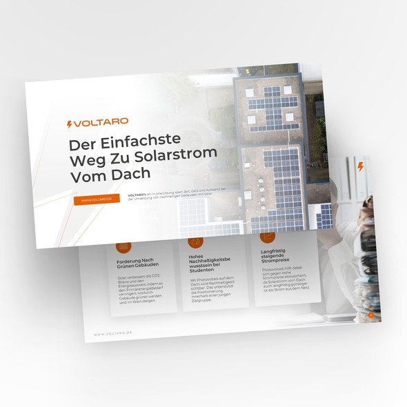 Solar panel design with the title 'Simple and Sleek PowerPoint Design'