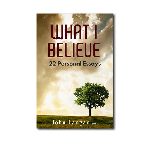 Tree book cover with the title 'WHAT I BELIEVE Poetry Book Cover design'