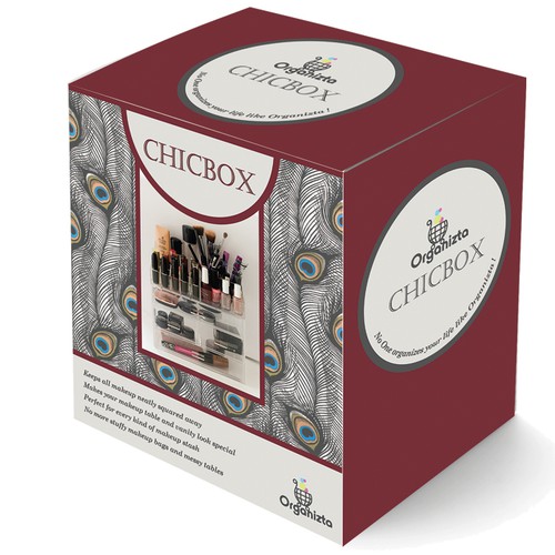 Makeup packaging with the title 'Packaging for makeup-storage box'