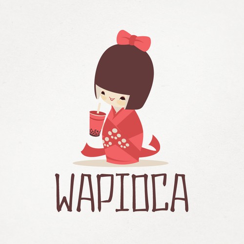 Bubble tea design with the title 'Wapioca San Francisco Bubble Tea Logo Design '