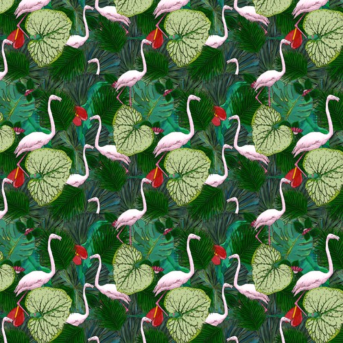 Pink artwork with the title 'Patterndesign for a textile brand'