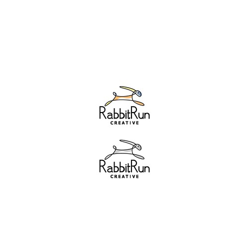 One line design with the title 'Rabbit run logo'