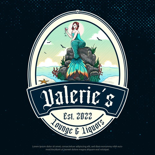 Bar and restaurant logo with the title 'valeries lounge & liquors'