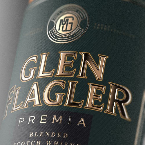 Bottle design with the title 'Whisky Label Design'