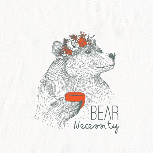 Whimsical design with the title 'Boho Bear illustration for In 2 The Nest'
