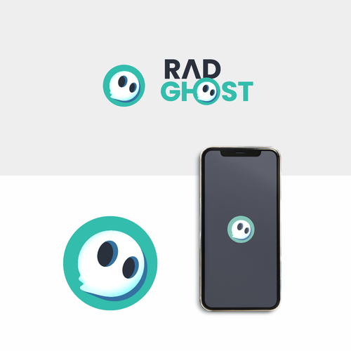 Ghost logo with the title 'Rad Ghost logo design'