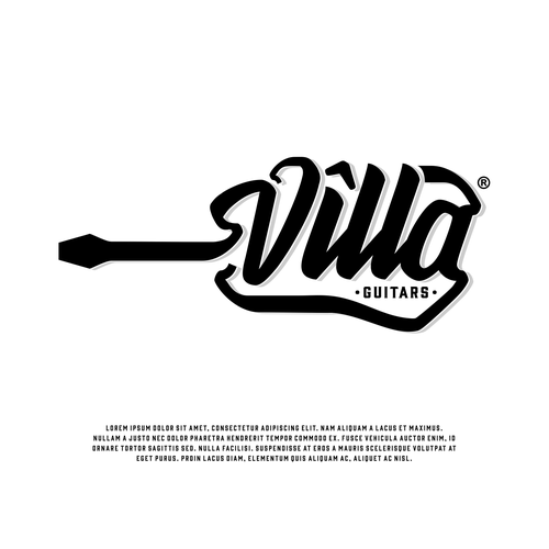 Guitar logo with the title 'Villa Guitars '