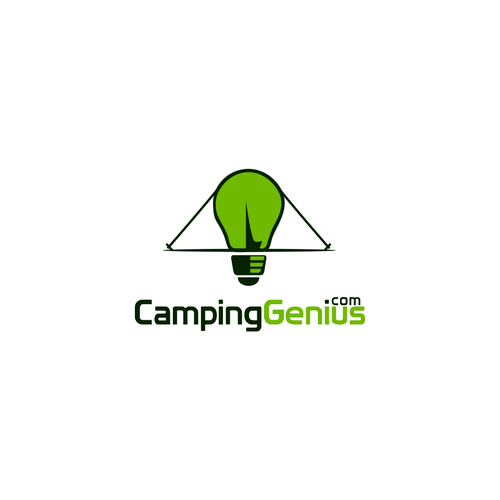 Green logo with the title 'Camping Genius'