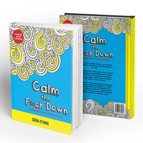 Coloring design with the title 'Cover for adult coloring book'