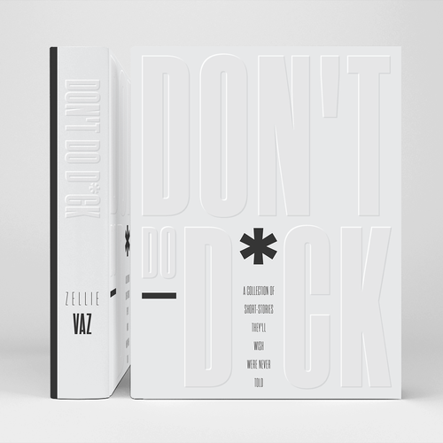Typography book cover with the title 'Monochromatic Boldness: 'DON'T PANIC' Book Cover Design'