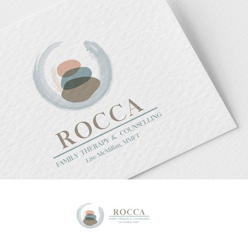 Calming logo with the title 'ROCCA family therapy & counselling'