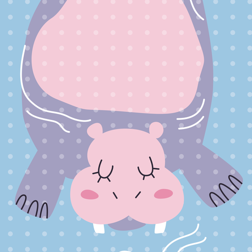 Cute animal illustration with the title 'Animal print for Playmat'