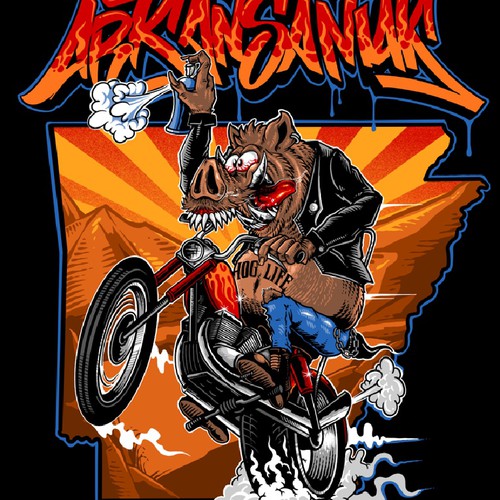 Rider design with the title 'T-shirt design'
