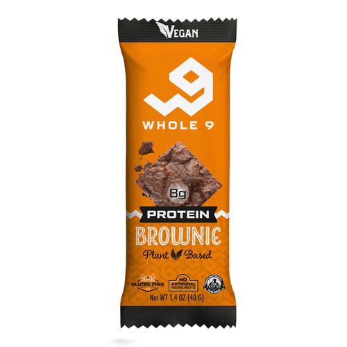 Protein bar packaging with the title 'PLANT BASED PROTEIN BAR'