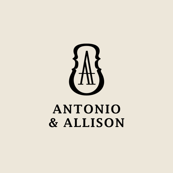 Violin logo with the title 'Antonio e Allison'