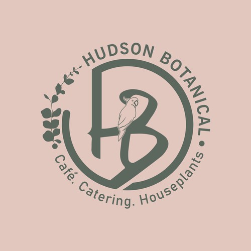 Catering brand with the title 'Hudson Botanical - Café, Catering, Houseplants'