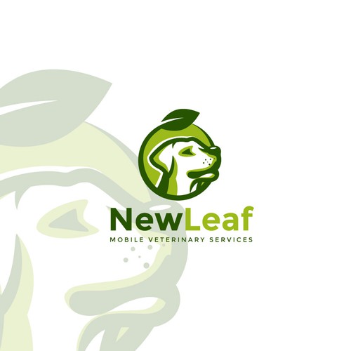 Veterinary logo with the title 'Logo design for "New Leaf"'