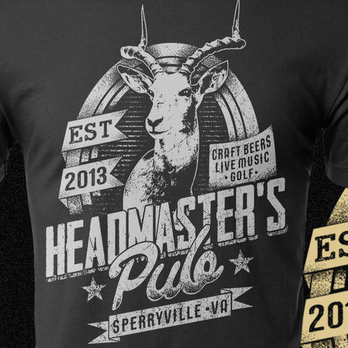 Golf t-shirt with the title 'Headmaster`s Pub'