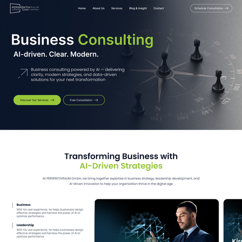 Consultant website with the title 'Simple and Clean Corporate Business Consulting'