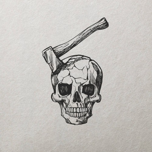 Axe design with the title 'Skull and Axe Tattoo'