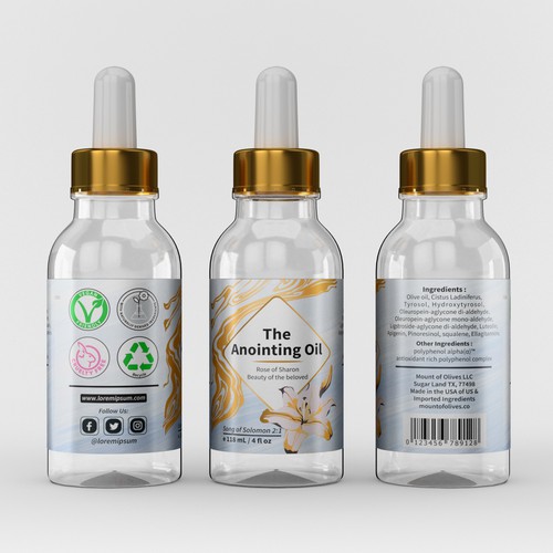 Dropper bottle label with the title 'Luxury label'