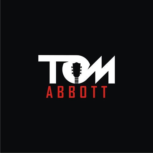 Guitar logo with the title 'TOM ABBOTT LOGO'
