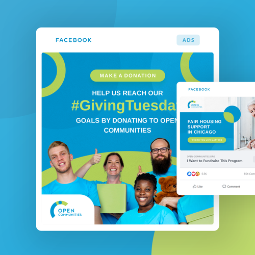 Archery design with the title 'Non Profit Attractive Facebook Ads'