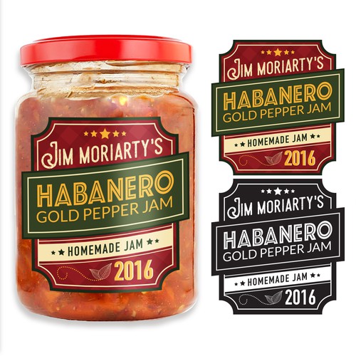 Jam design with the title 'Label Design for Habanero Jam'