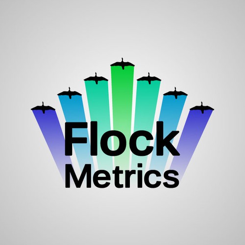 Graph logo with the title 'Flock Metrics Logo Design'