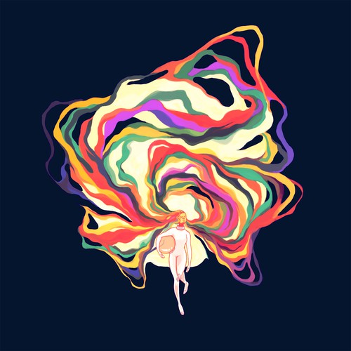 Astronaut t-shirt with the title 'Psychedelic and Cosmic shirt design'