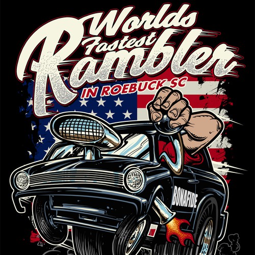 Art t-shirt with the title '60's Style Gassers Tshrit design'