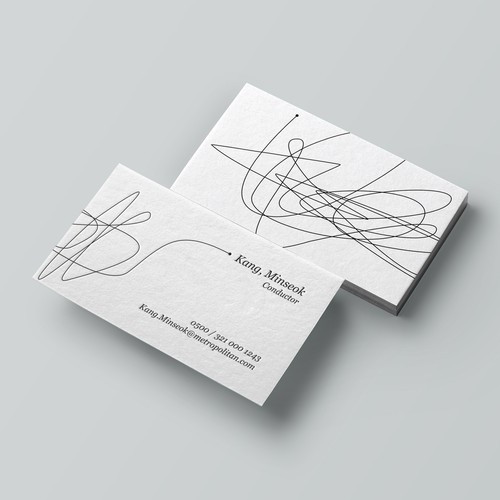Abstract design with the title 'Business card for a Music Conductor'