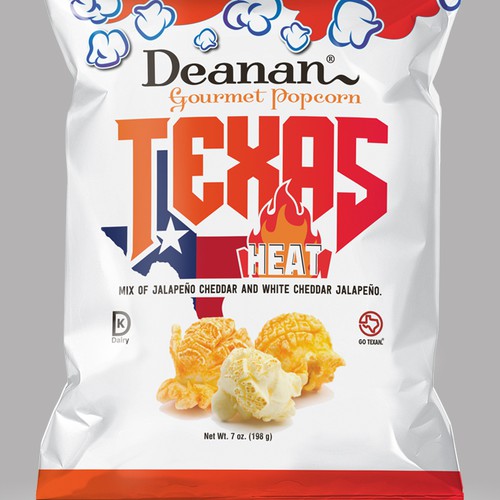 Snack bag packaging with the title 'Packaging design'