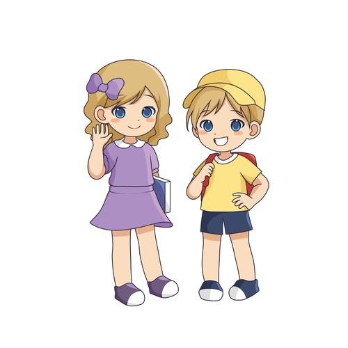 Kid illustration with the title 'Children's cartoon designs'