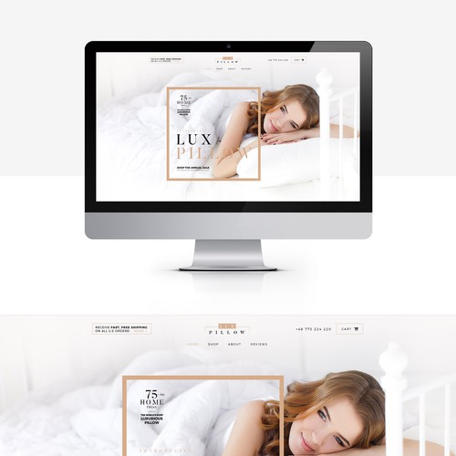 Clean website with the title 'Luxury Pillow company'