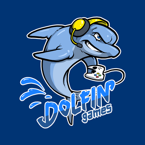 Dolphin design with the title 'Dolfin Games Logo'