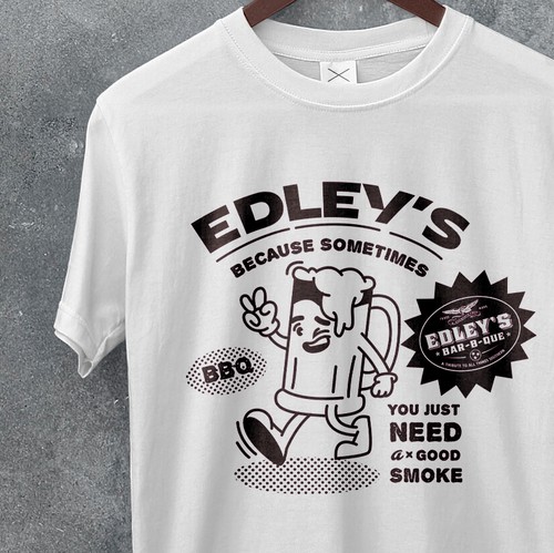 American t-shirt with the title 'Edley`s BBQ'