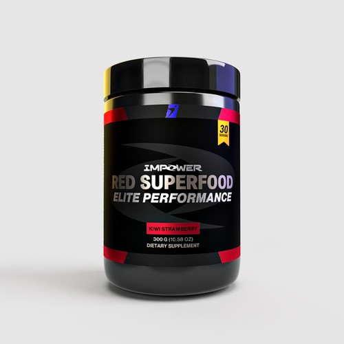 Fitness label with the title 'Red Superfood'