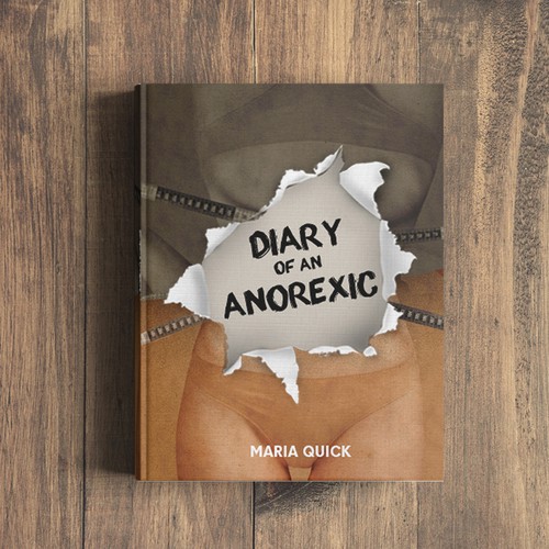 Health book cover with the title 'Cover book about anorexia'