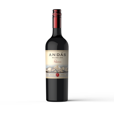 Product label design for 'Andás' wine