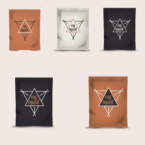 Hipster packaging with the title 'Package for FireDragon tea '