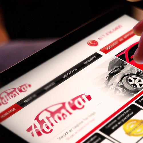 Website logo with the title 'adios car needs a happy and energetic and striking logo'