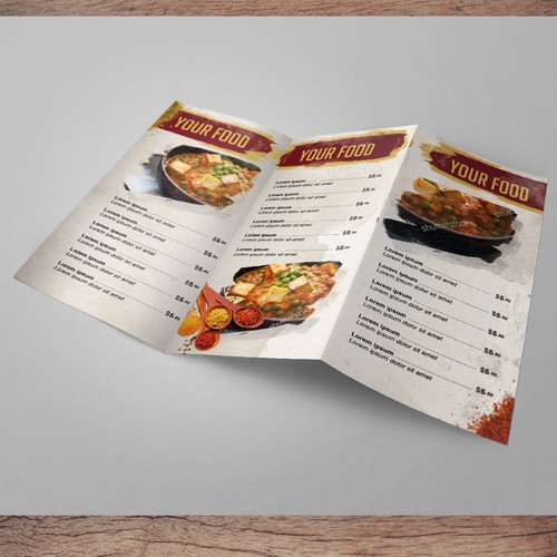 Indian design with the title 'Full Indian Menu Design'