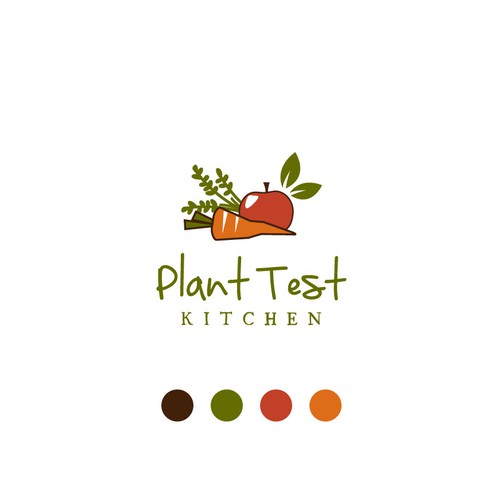 Apple logo with the title 'Vegan, plant-based recipes logo'
