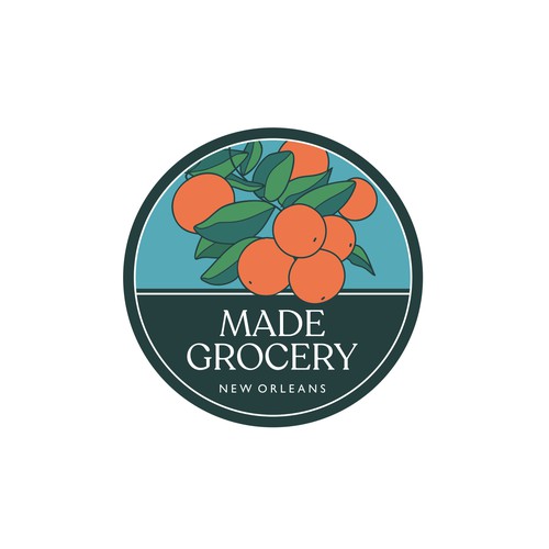 Grocery logo with the title 'Fruit grocery logo'