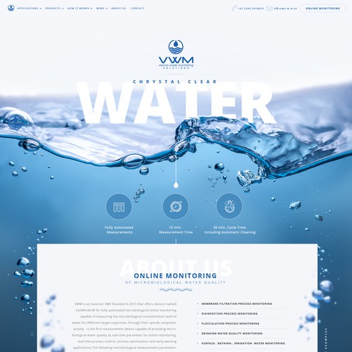 Website with the title 'Water Measurement Technology'
