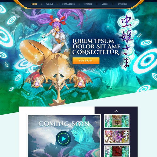 Website with the title 'New promo page for a shooting game!'