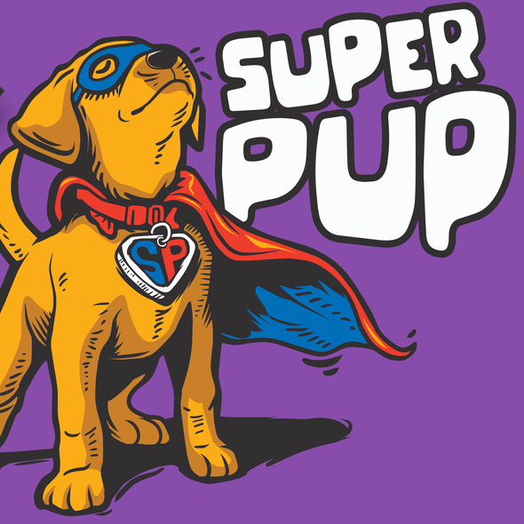 Superhero t-shirt with the title 'SUPERPUP'