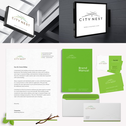 City brand with the title 'City Nest Brand Identity Design'