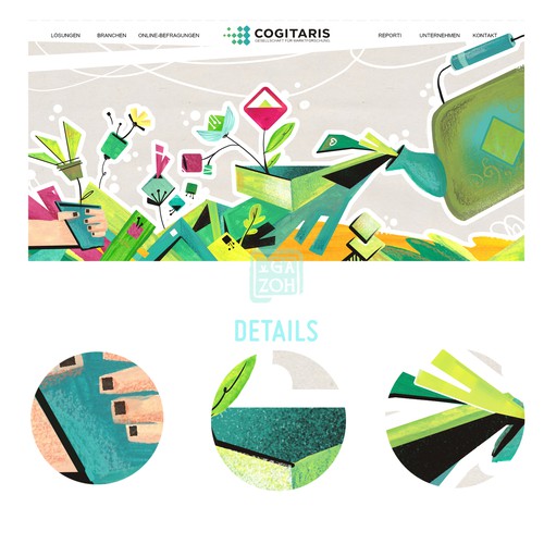 Colorful artwork with the title 'Illustration'